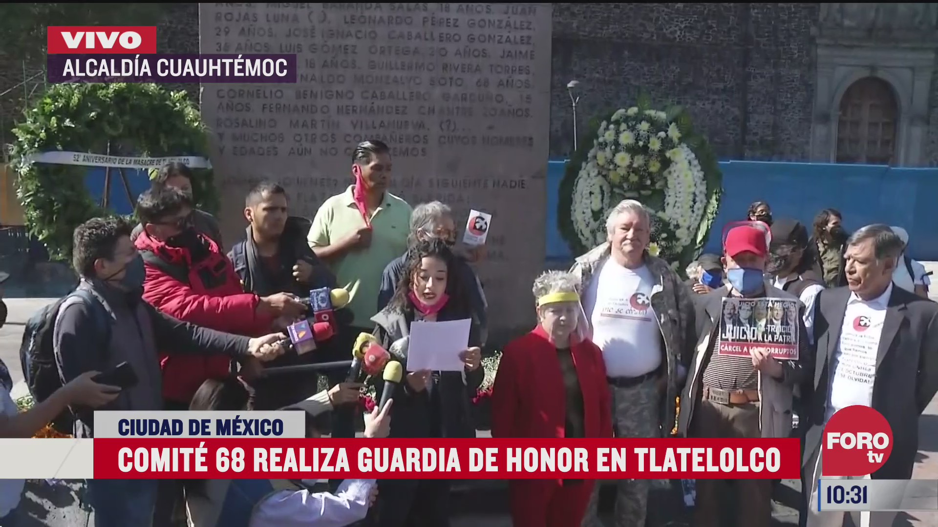 comite 68 realiza guardia de honor en tlatelolco