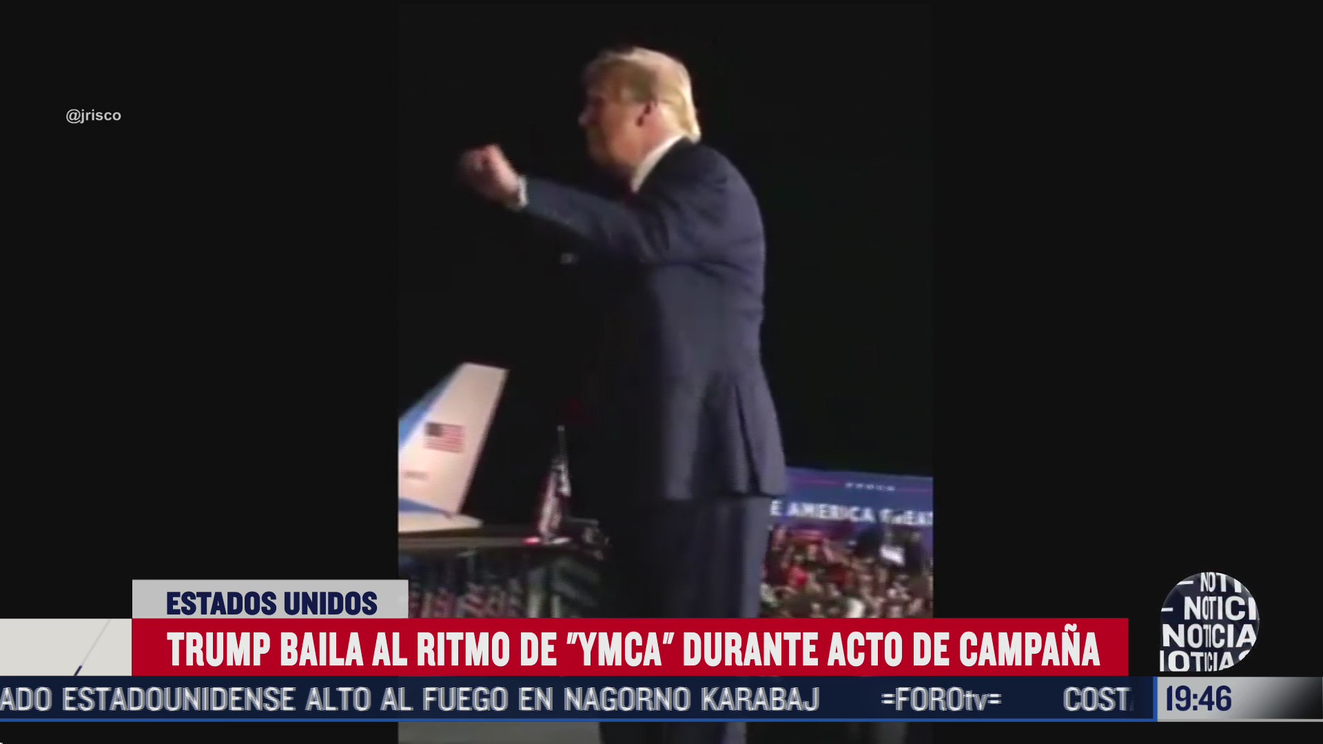 Trump baila en acto de campaña en Florida Ymca de Village People