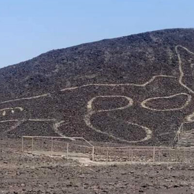 Descubren geoglifo con forma de gato en la Nazca, Perú