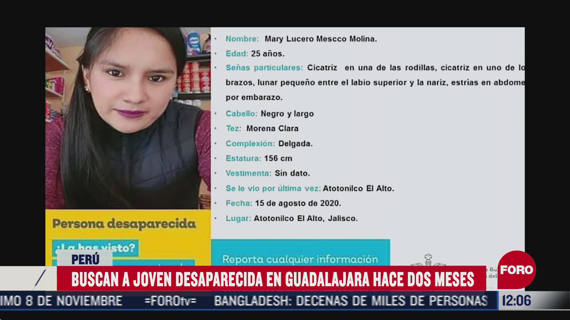joven peruana desaparece en jalisco mexico
