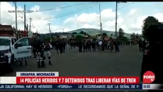 liberan vias del tren en michoacan