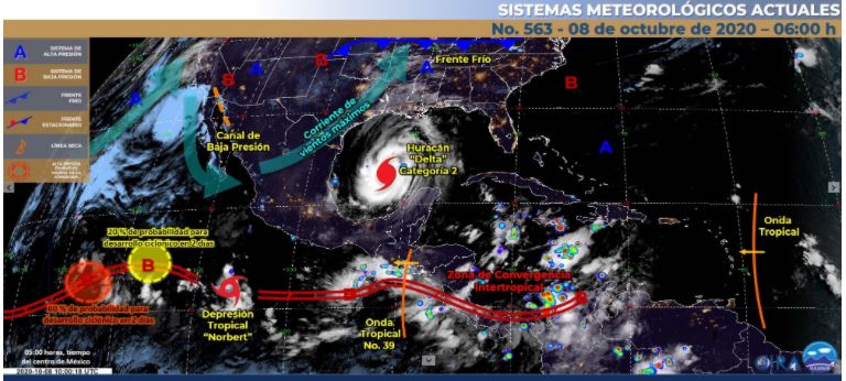 Pronóstico de clima en la República Mexicana 8 oct
