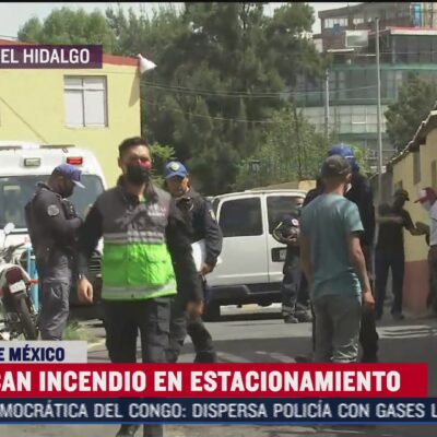 Sofocan incendio al interior de bodega de estacionamiento de la Miguel Hidalgo