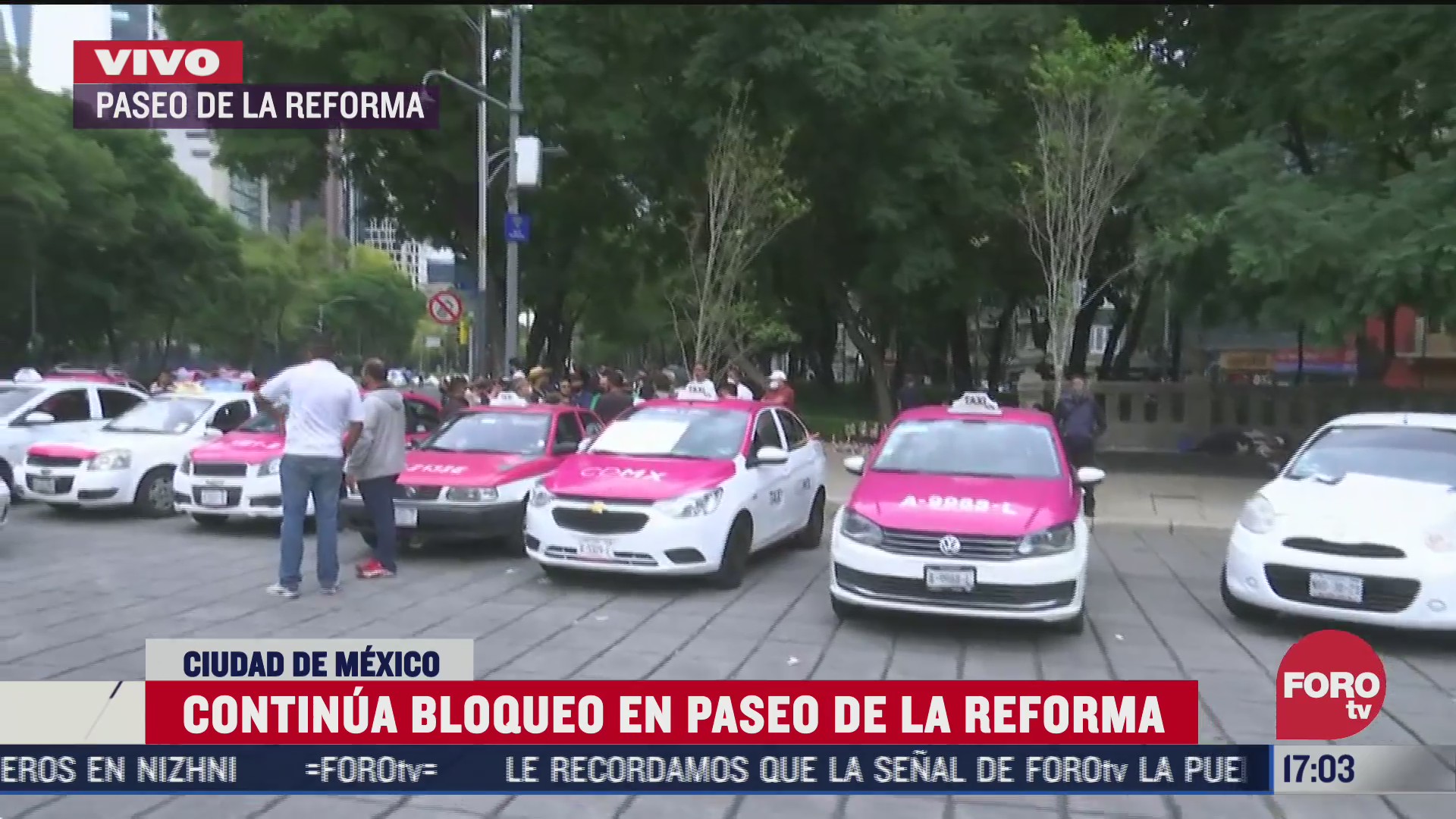 taxistas de la cdmx y el edomex continuan bloqueando paseo de la reforma