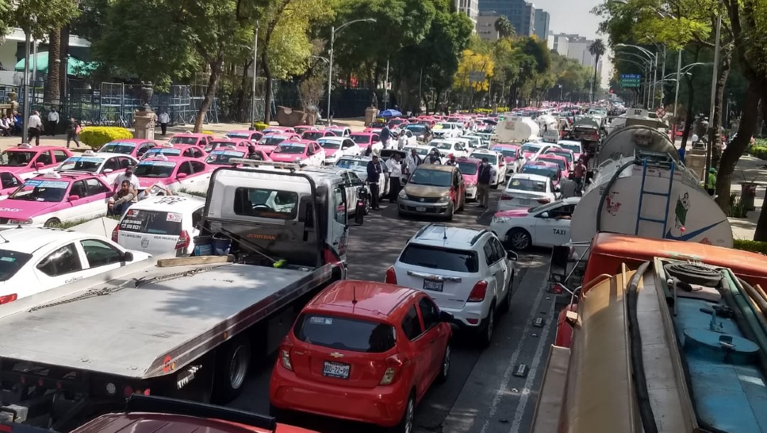 Taxistas protestan en la CDMX