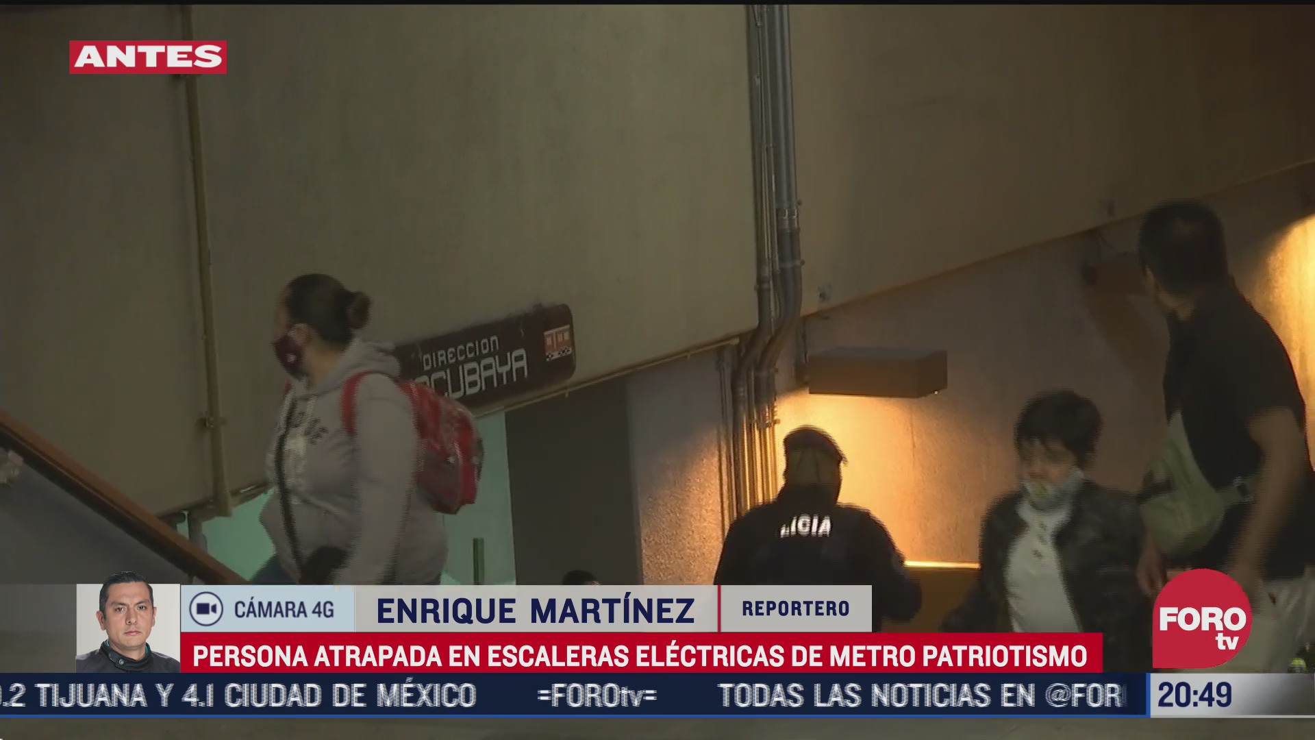 trabajador queda atrapado en escaleras electricas del metro patriotismo