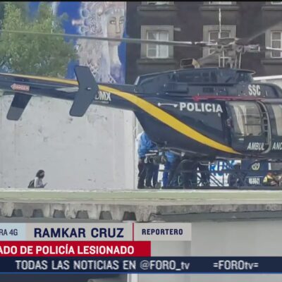 Trasladan en helicóptero a policía que resultó lesionado en intento de asalto en la CDMX