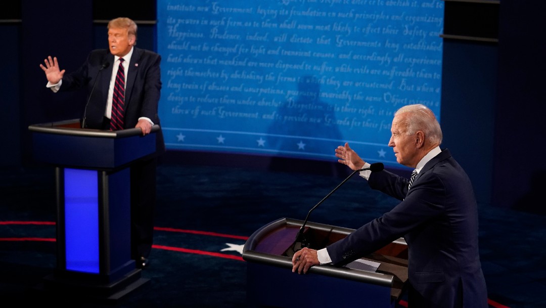 Trump y Biden durante el debate