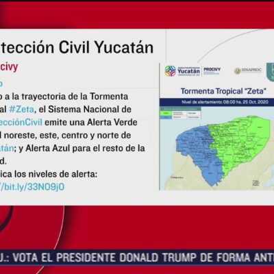 Yucatán emite alerta por tormenta tropical ‘Zeta’
