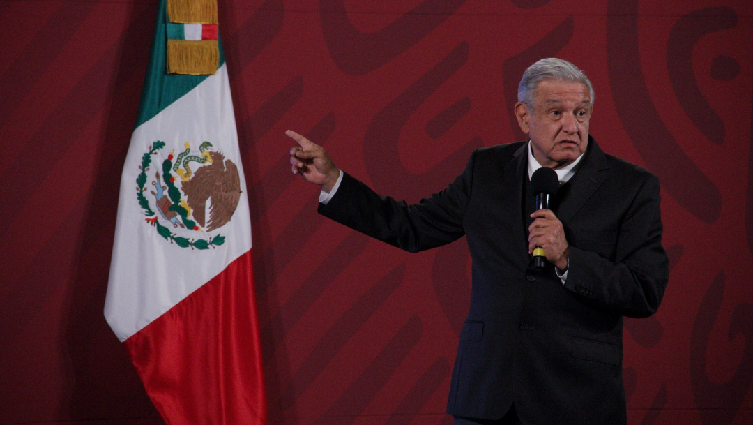 Andrés Manuel López Obrador, presidente de México durante la conferencia de prensa en Palacio Nacional