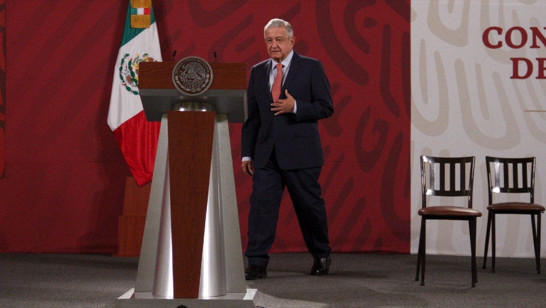 Andrés Manuel López Obrador, presidente de México durante la conferencia de prensa en Palacio Nacional