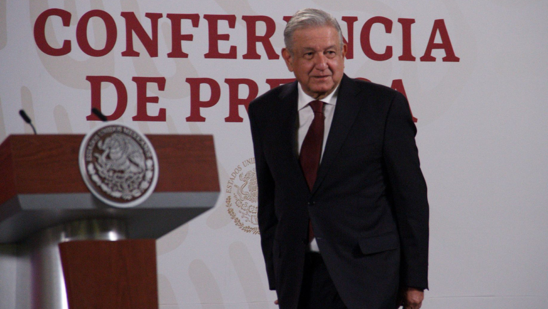 Andrés Manuel López Obrador, presidente de México, durante la conferencia matutina en Palacio Nacional.
