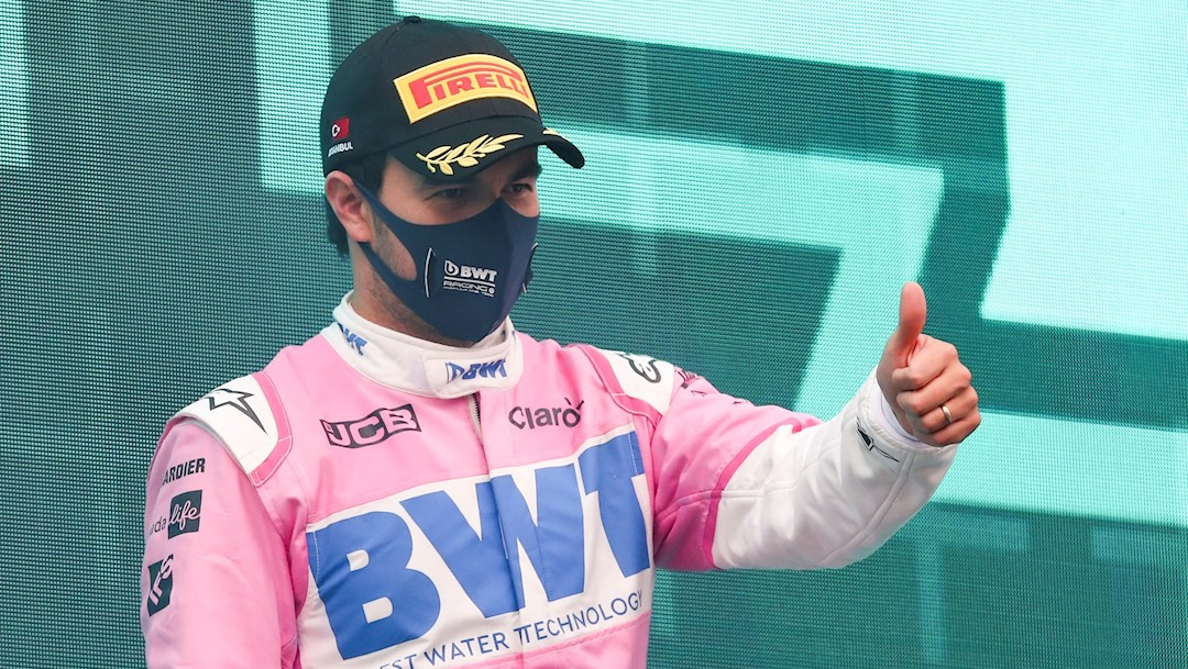 El piloto mexicano Sergio ‘Checo’ Pérez terminó segundo en el Gran Premio de Turquía. (Foto: EFE)