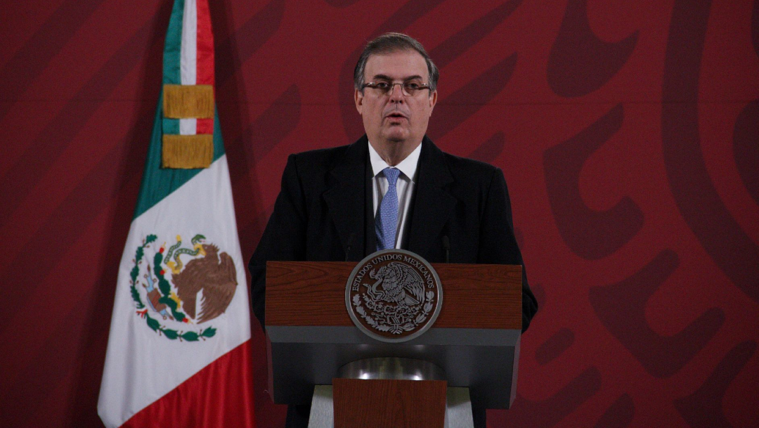 Marcelo Ebrard Casaubon, secretario de Relaciones Exteriores, en conferencia de prensa desde Palacio Nacional