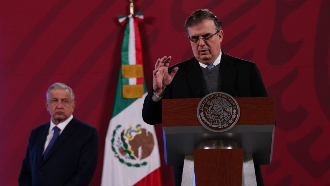 Marcelo Ebrard durante la conferencia de prensa del presidente Andrés Manuel López Obrador