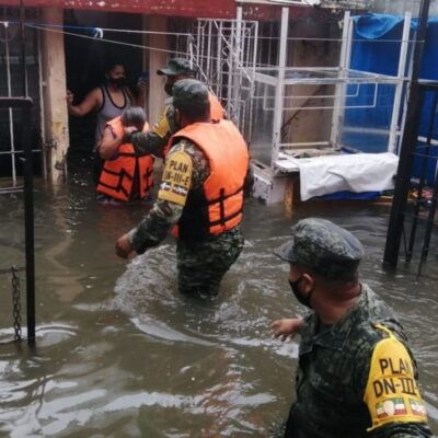 Ejército aplica Plan DNIII por afectaciones de las lluvias en Nacajuca, Tabasco
