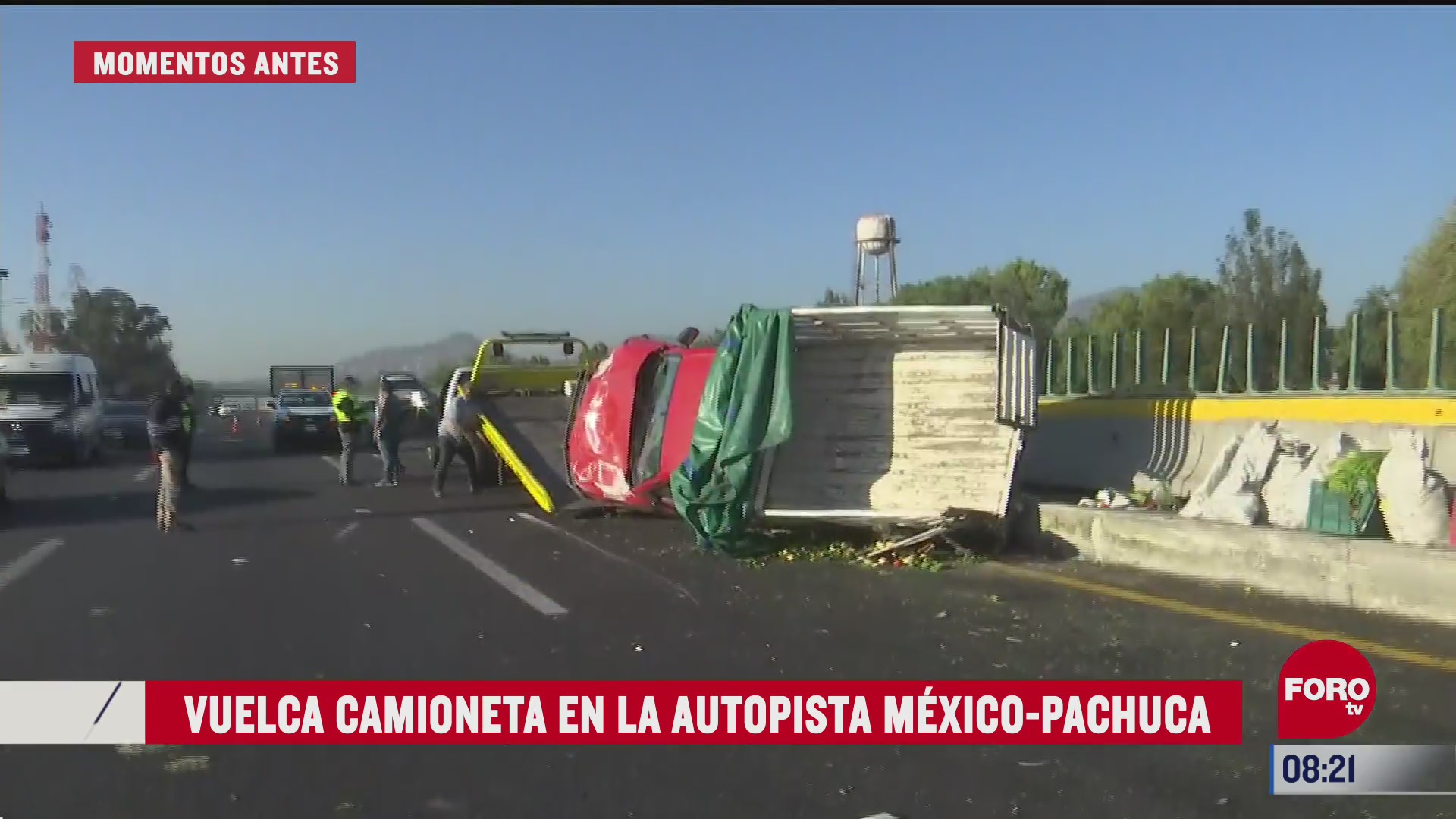 vuelca camioneta en la autopista mexico pachuca