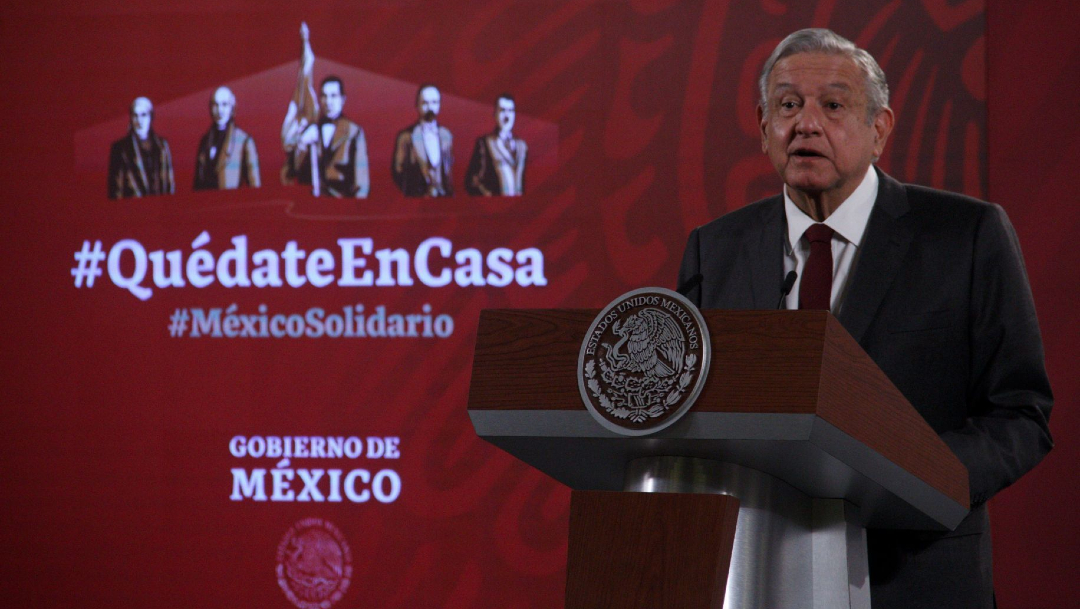 Andrés Manuel López Obrador, presidente de México, durante la conferencia matutina en Palacio Nacional