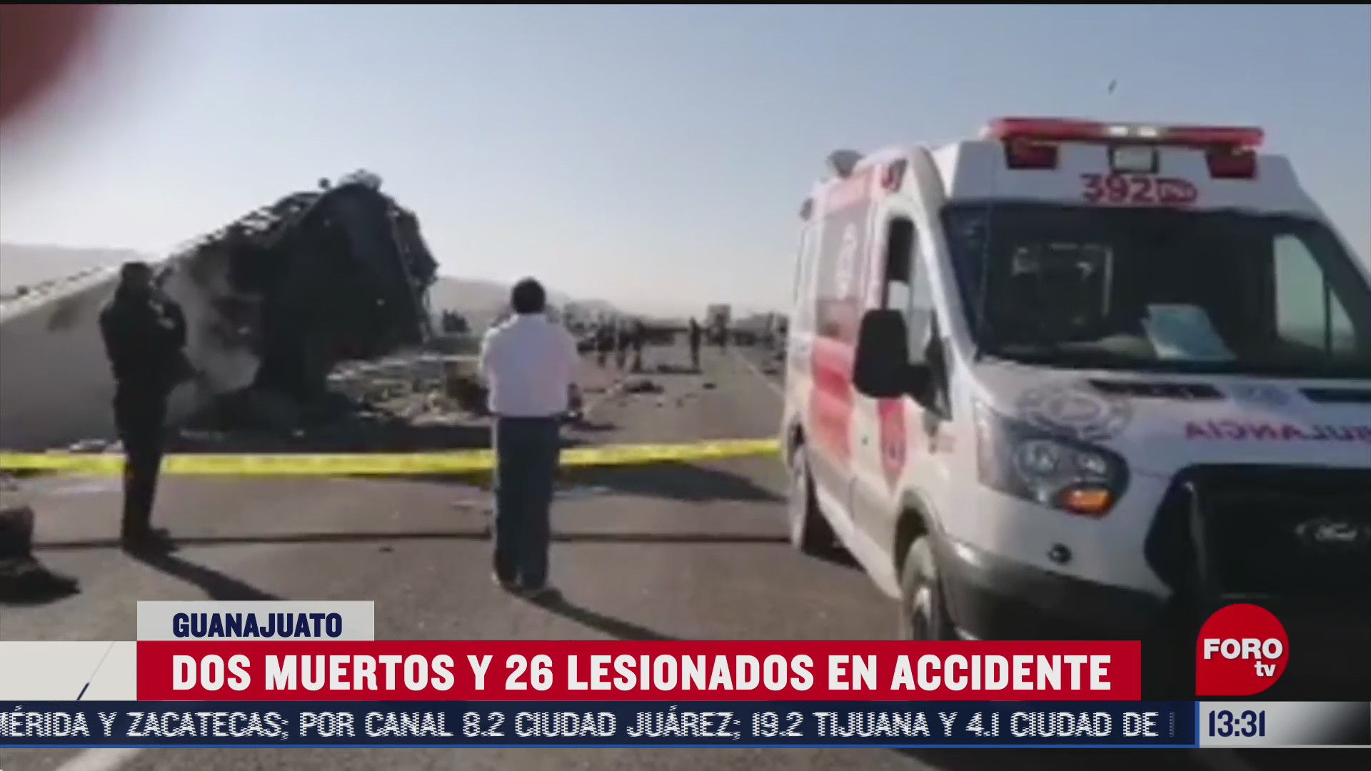 dos muertos y 26 lesionados en accidente en guanajuato