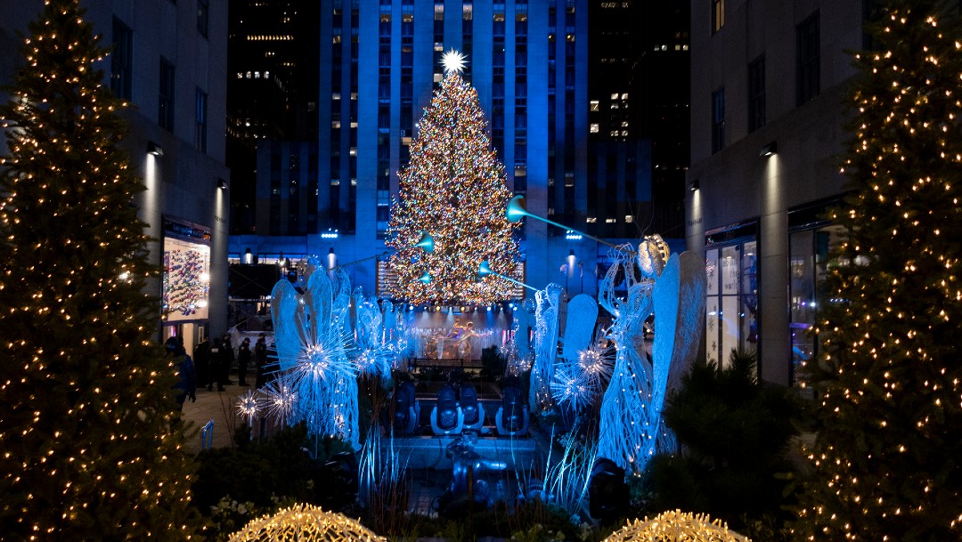 Encienden árbol de Navidad de Rockefeller Center