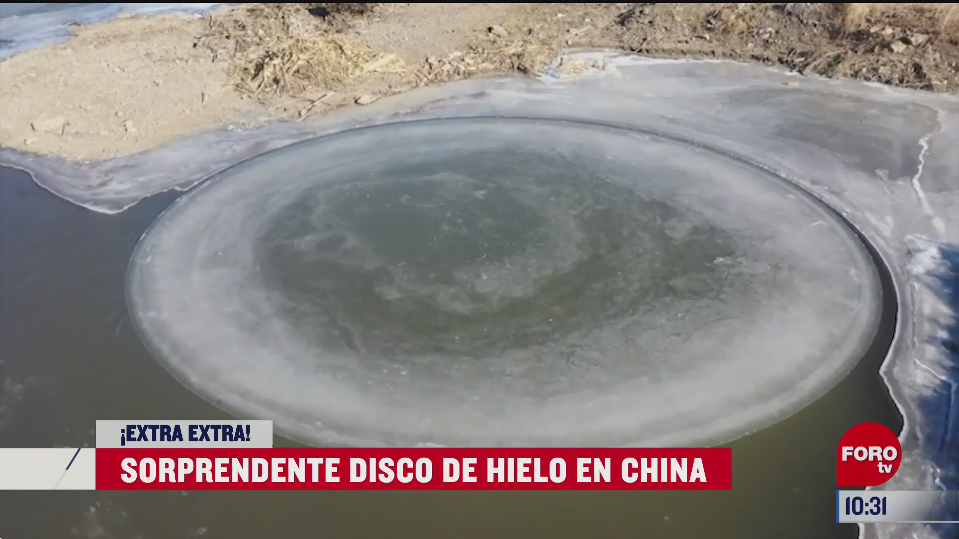 extra extra sorprendente disco de hielo en china