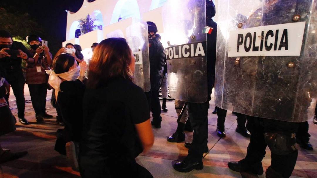 La Policía de Cancún reprimió una protesta feminista el pasado 9 de noviembre