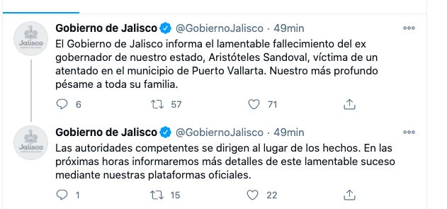 Gobierno de Jalisco confirma muerte de Aristóteles Sandoval