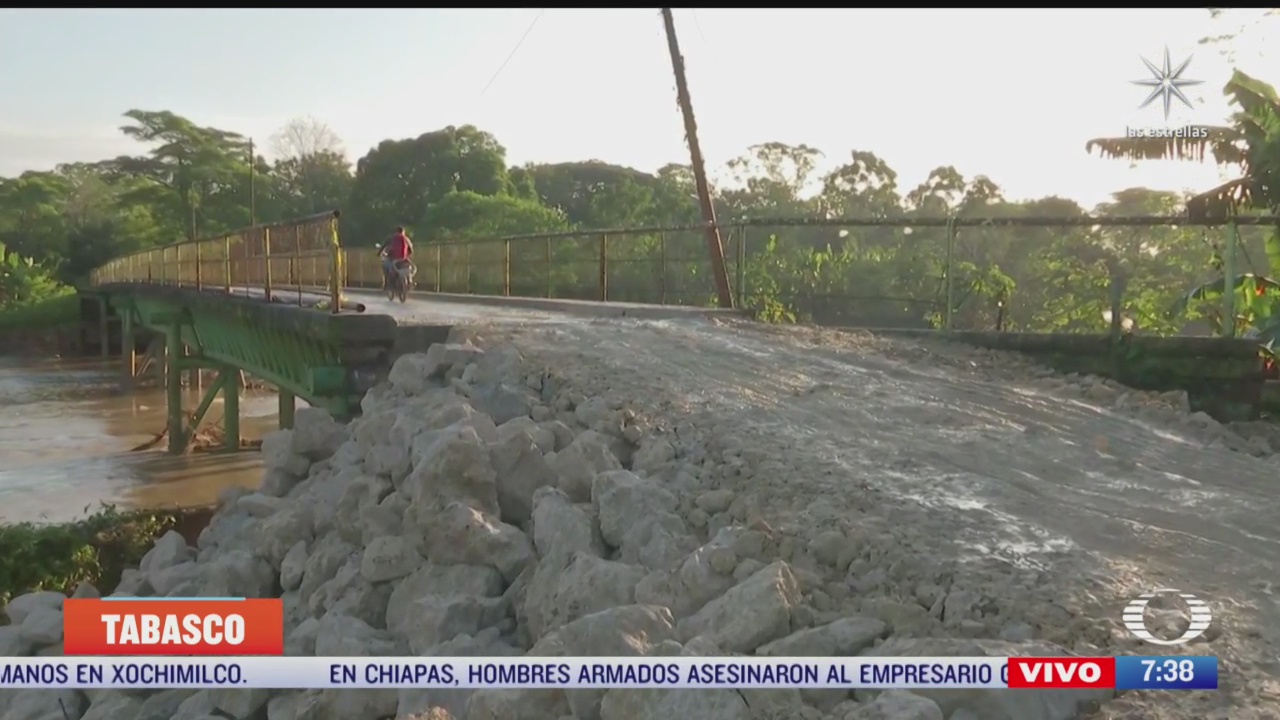 habilitan puente tras dos meses afectado por inundaciones en jalpa tabasco