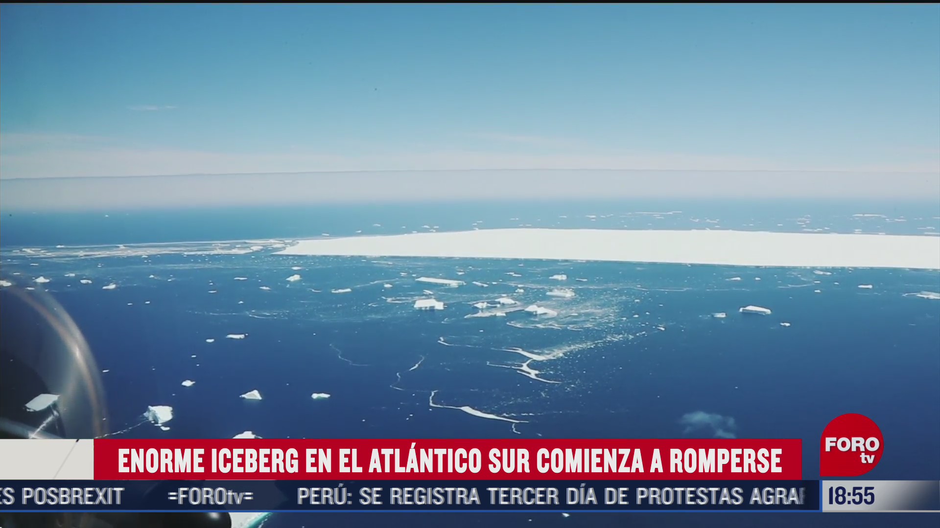 iceberg gigante en el atlantico sur comienza a romperse