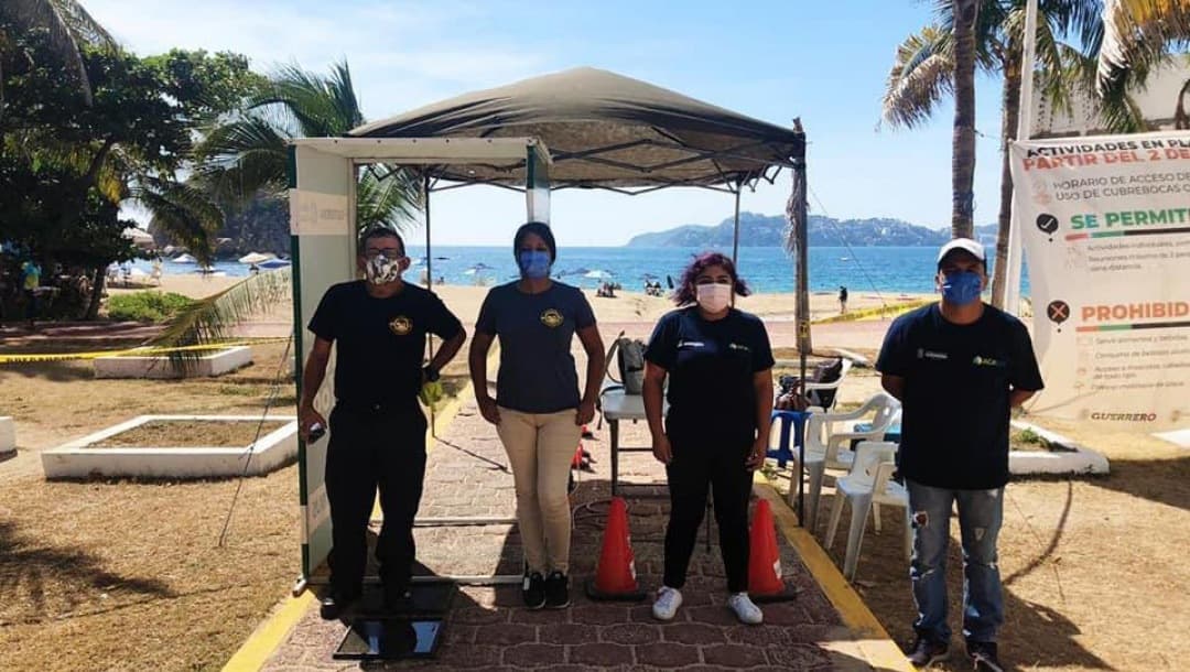Operativos en playas de Acapulco por COVID-19