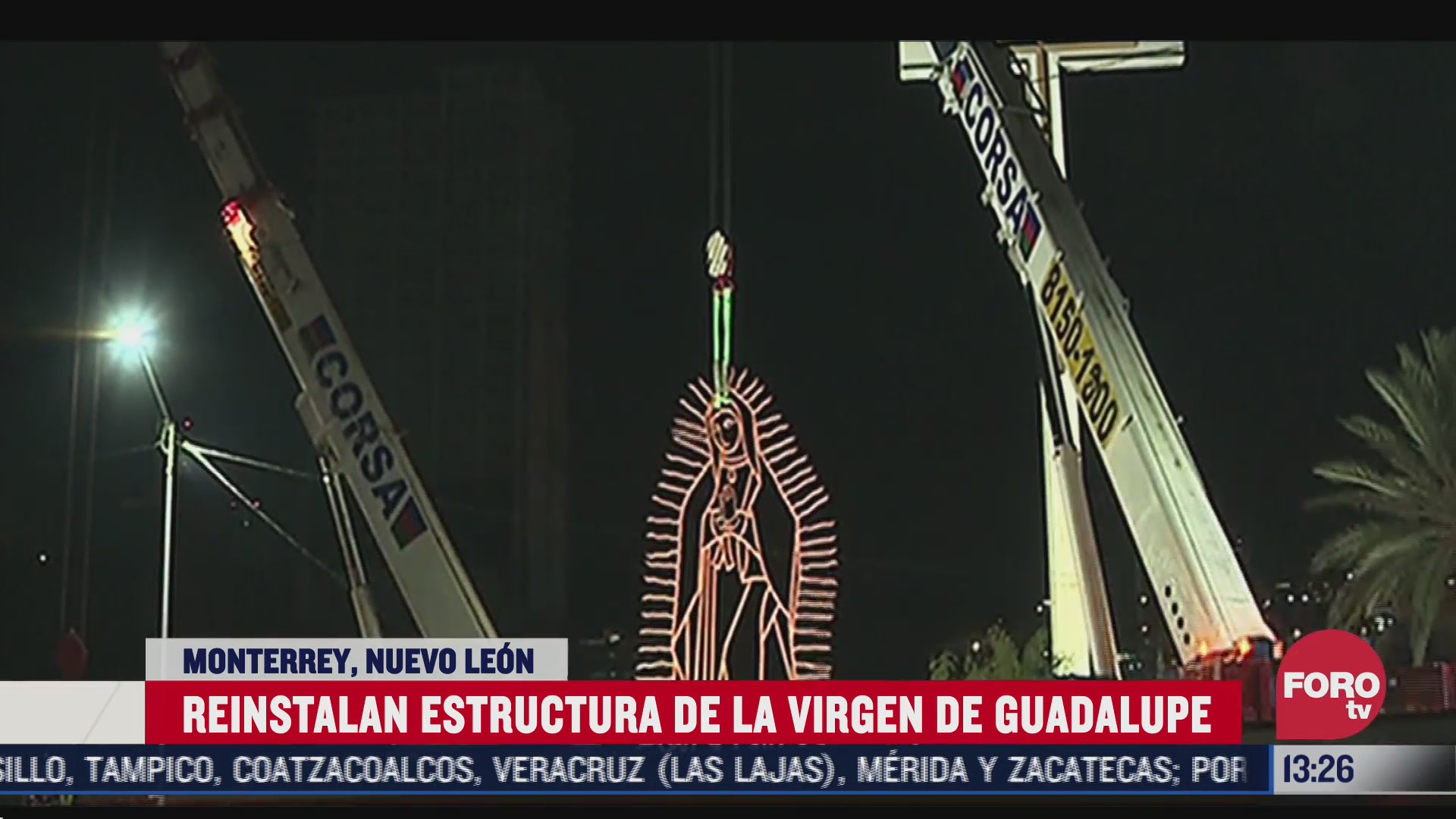 reinstalan monumental virgen de guadalupe en rio santa catarina nuevo leon