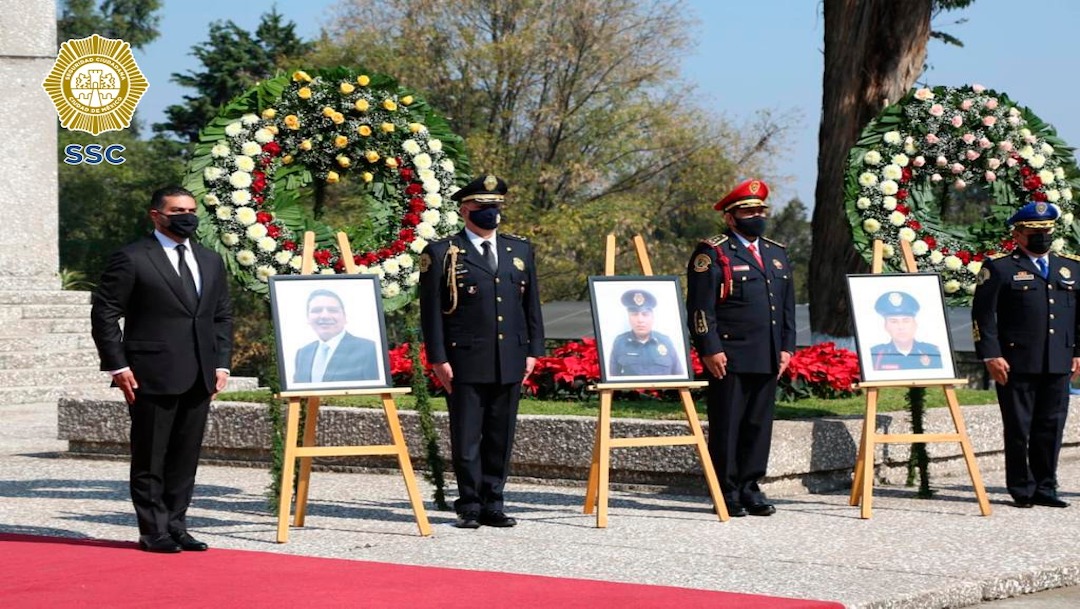 Rinden homenaje a policías de la SSC CDMX caídos en 2020