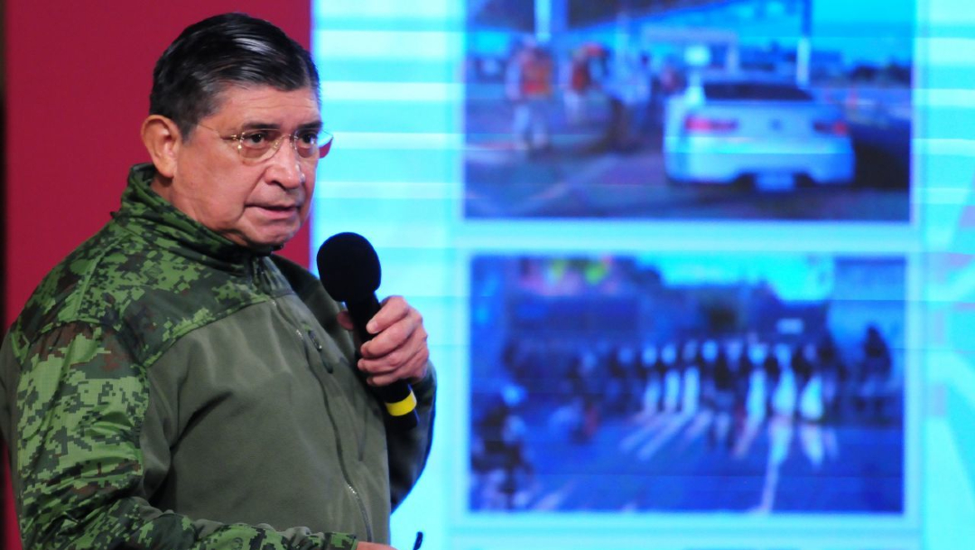 Luis Cresencio Sandoval, durante su participación en la conferencia de prensa sobre seguridad