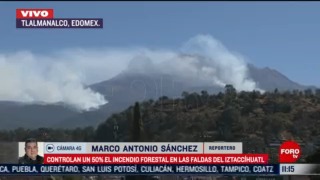 avanza control en incendio en las faldas del volcan iztaccihuatl