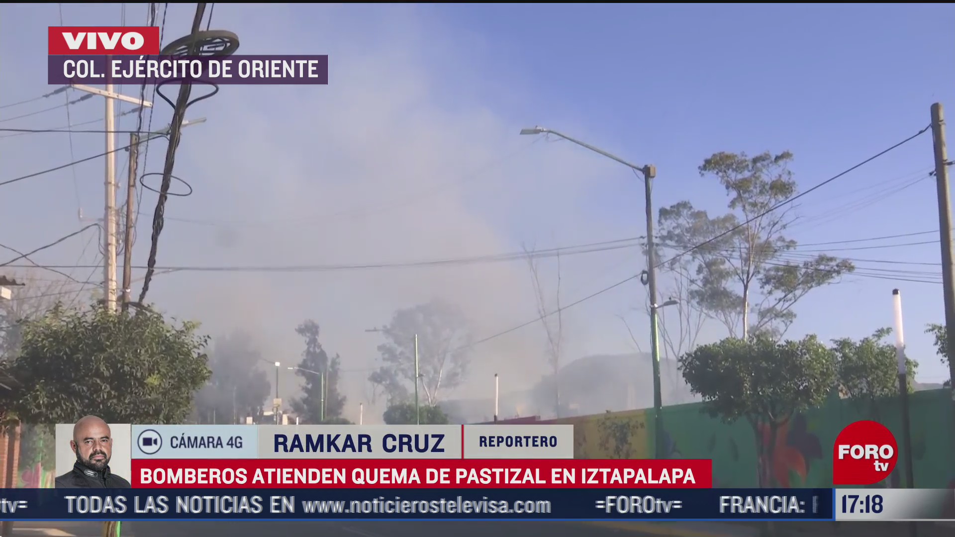 incendio de pastizales en Iztapalapa, cDMX, hoy
