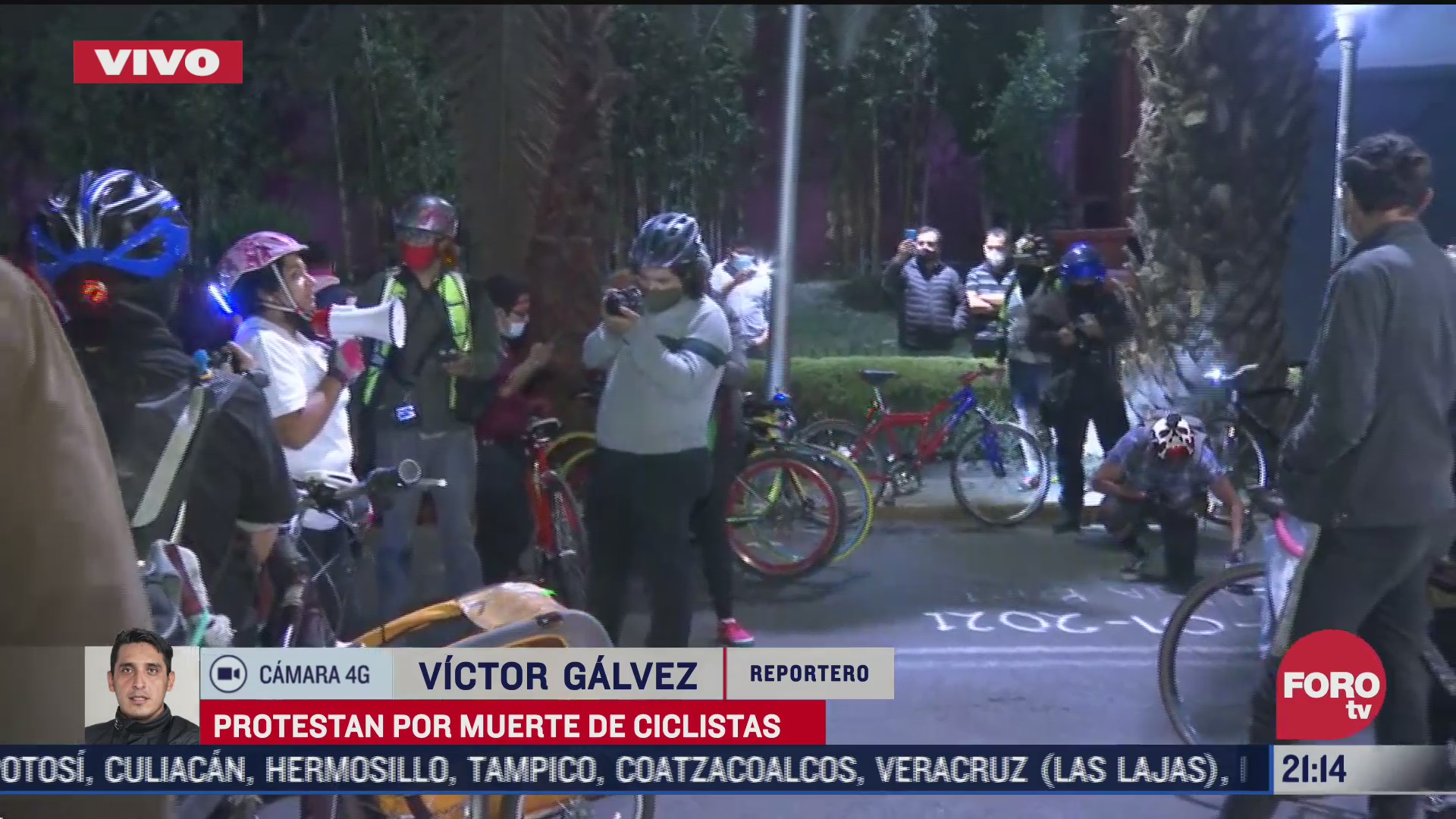 ciclistas realizan protestas en alcaldia tlalpan