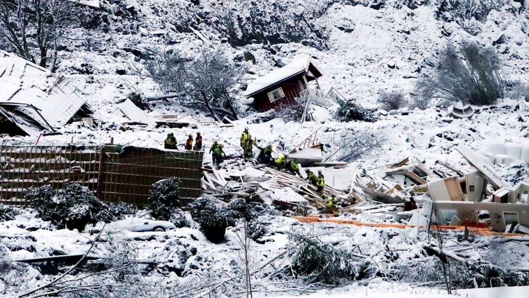 Se registró un deslizamiento de tierra junto al complejo de viviendas de Ask (sur de Noruega)