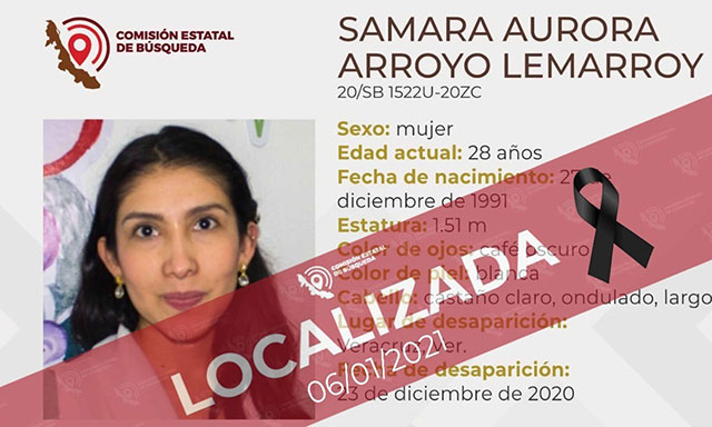 Tras haber sido reportada como desaparecida, Samara una nutrióloga del IMSS, fue encontrada en el domicilio de su presunto homicida