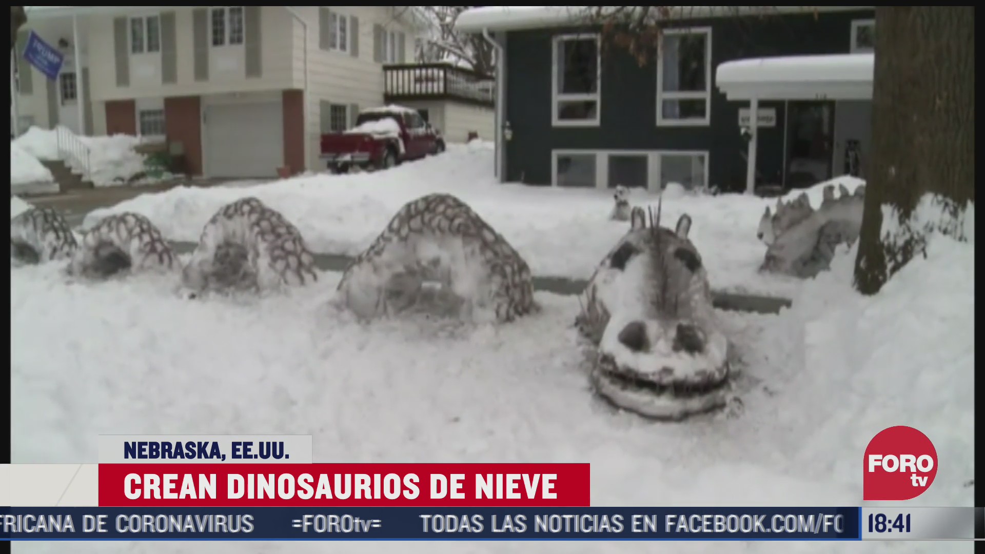 familia crea dinosaurios de hielo en eeuu