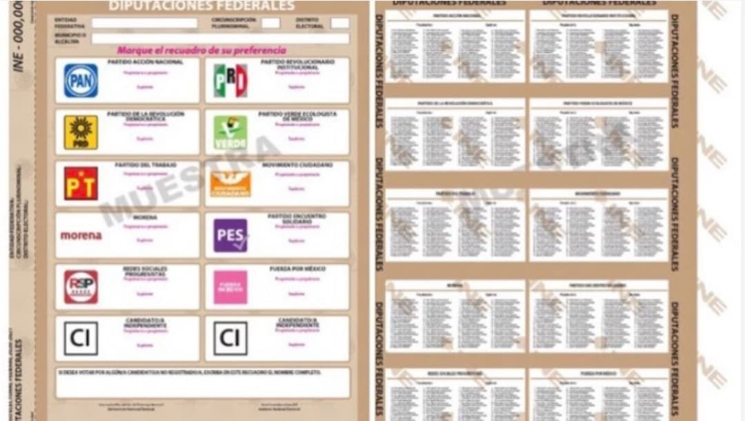 INE avala formato de boleta electoral para próximos comicios
