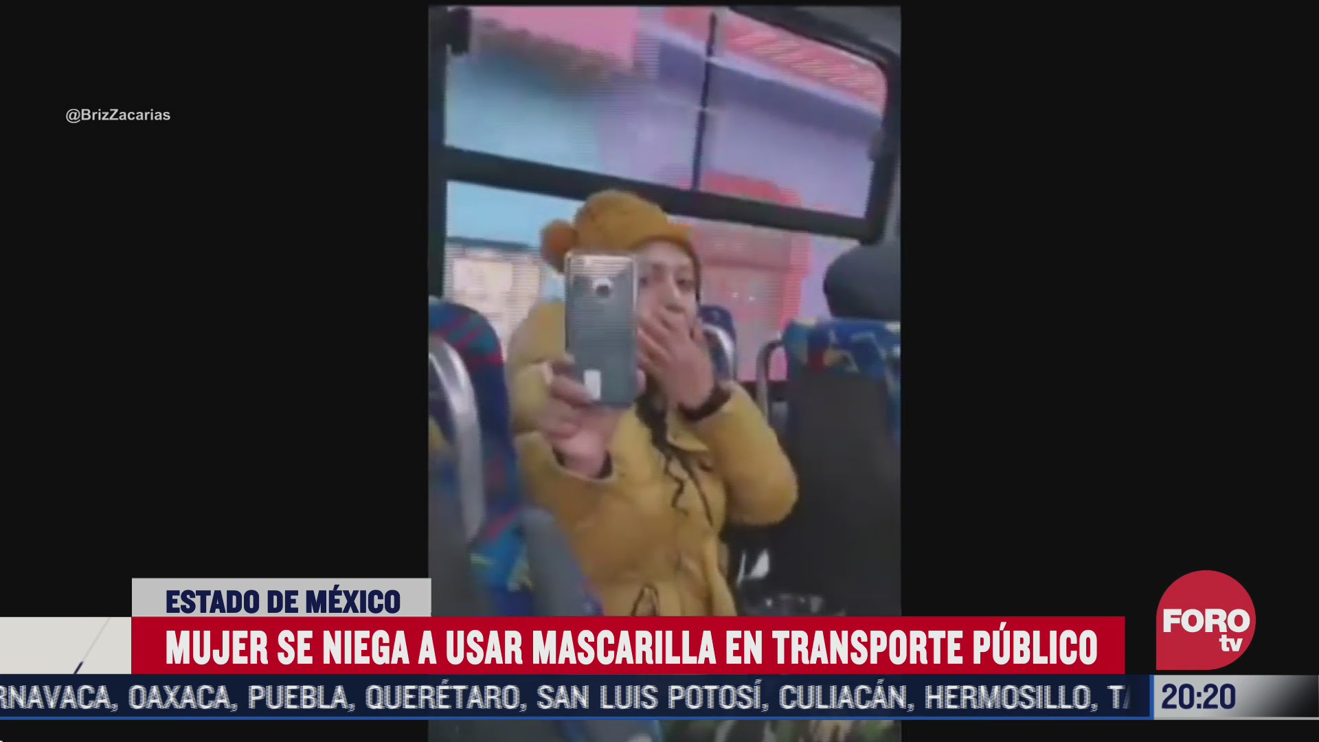 lady cubrebocas insulta a pasajeros de autobus en metepec