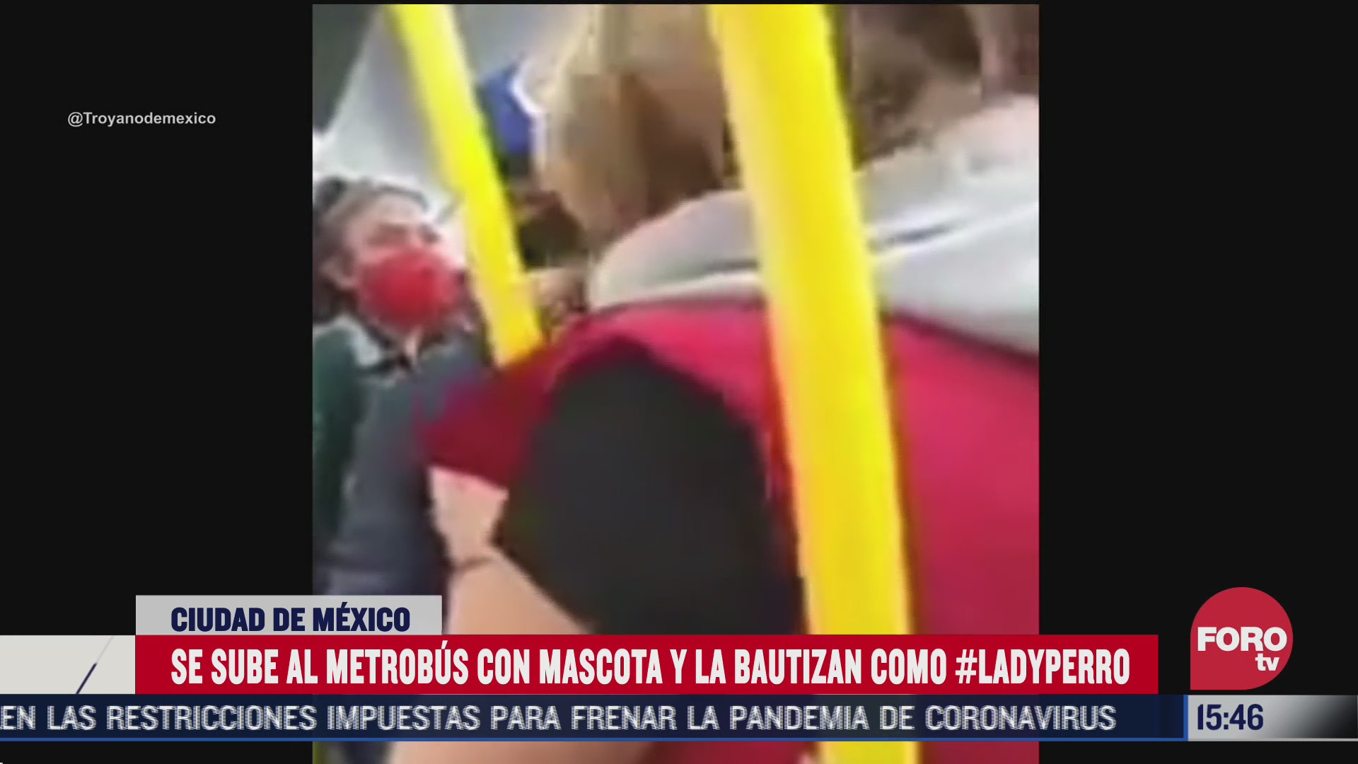 ladyperro se niega a bajarse de una unidad del metrobus