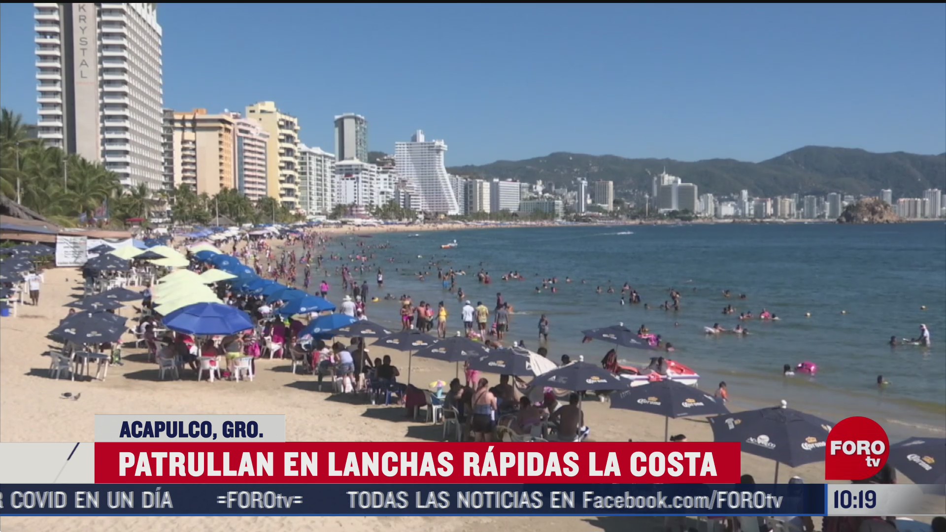 lanchas rapidas patrullan playas de acapulco para proteger a turistas