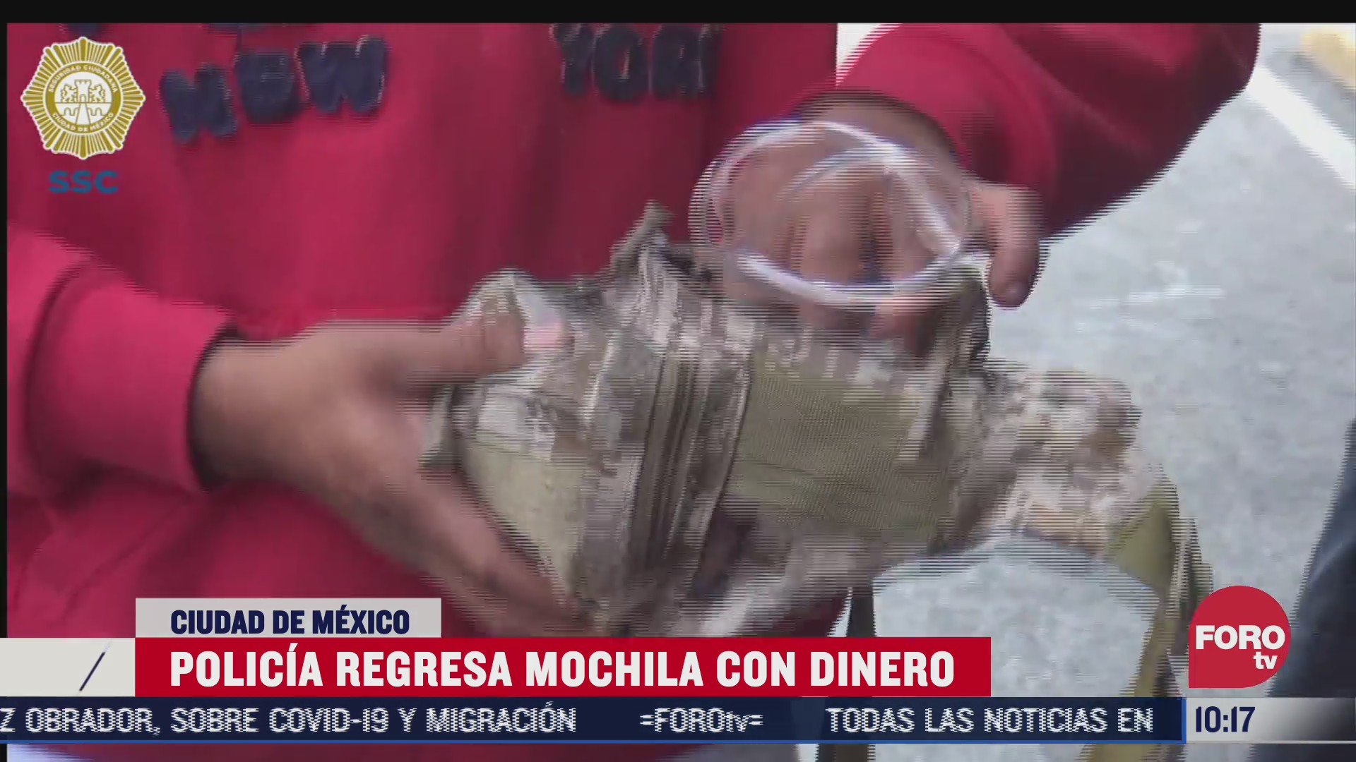 policia de cdmx devuelve una mochila con dinero