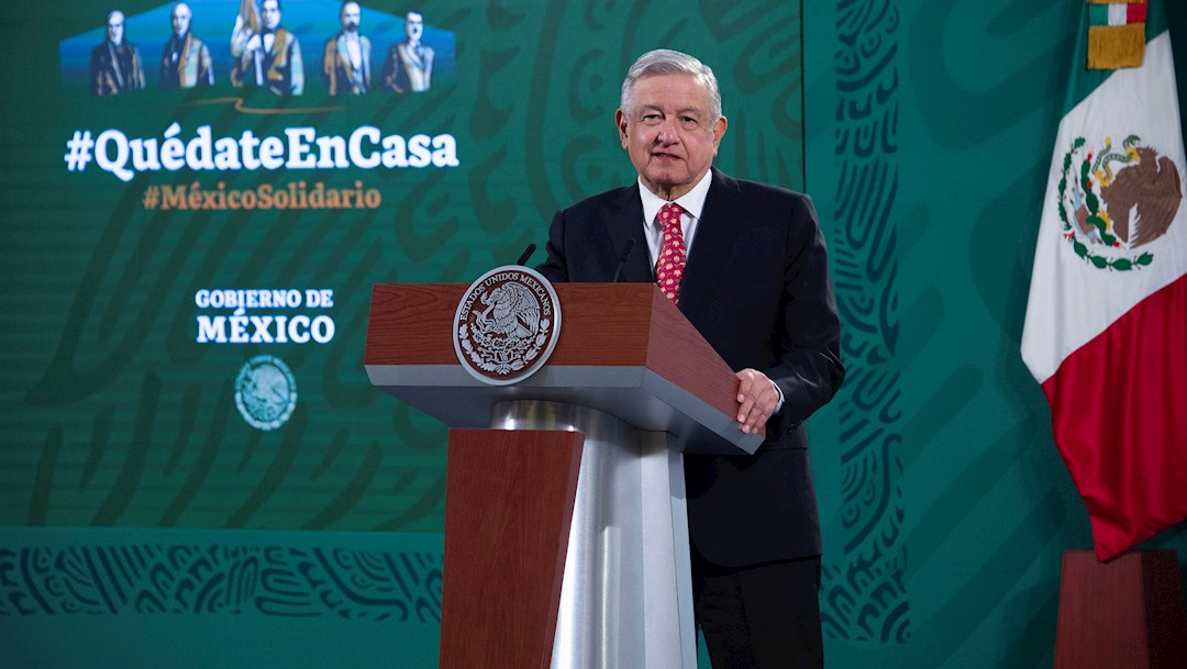 El presidente Andrés Manuel López Obrador, durante su rueda de prensa en Palacio Nacional (Foto: EFE)