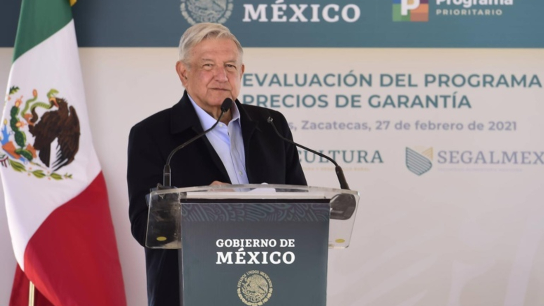 El presidente Andrés Manuel López Obrador durante su visita al municipio de Morelos, en Zacatecas