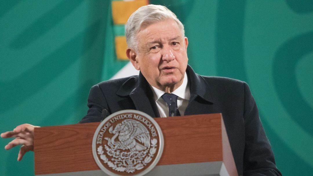 El presidente Andrés Manuel López Obrador, en la conferencia de prensa del 17 de febrero de 2021 (Cuartoscuro)