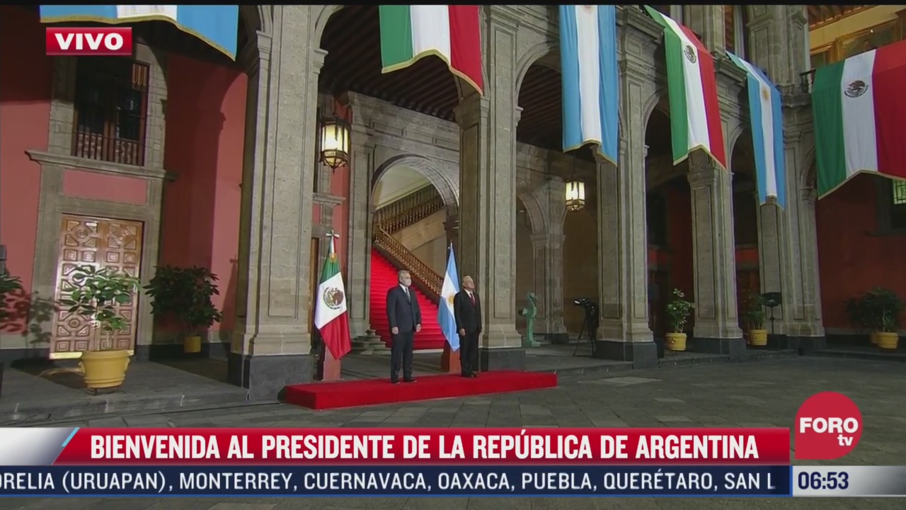 amlo recibe a presidente de argentina en palacio nacional