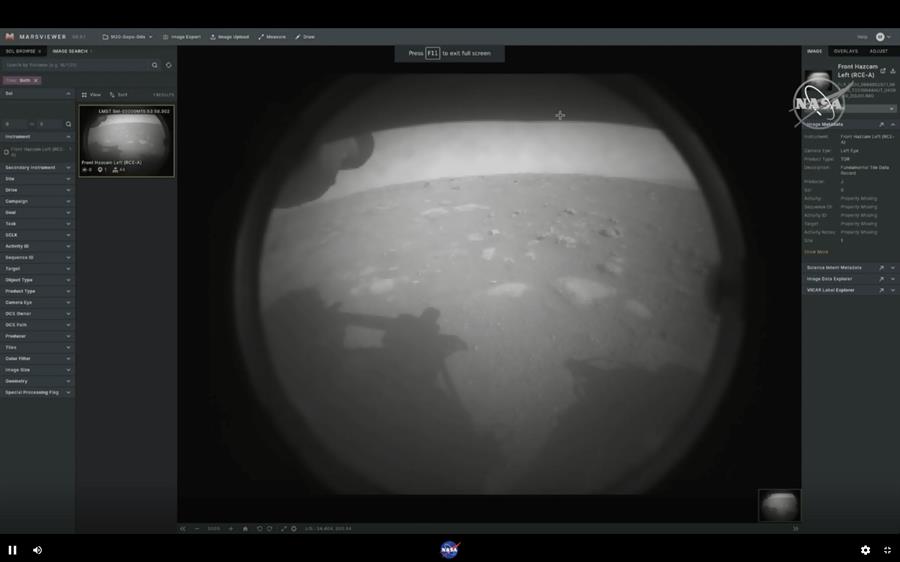 Rover Perseverance-capta-primera-imagen-en-el-suelo-de-Marte