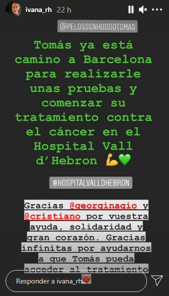 Cristiano Ronaldo y su pareja, Georgina Rodríguez, donaron para pagar el tratamiento de un niño con cáncer
